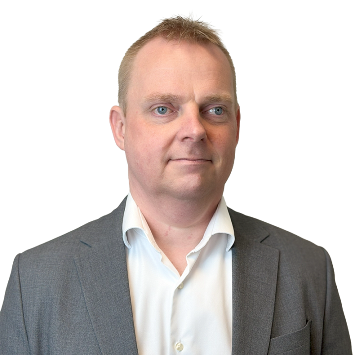 Businessman in gray suit and white shirt
