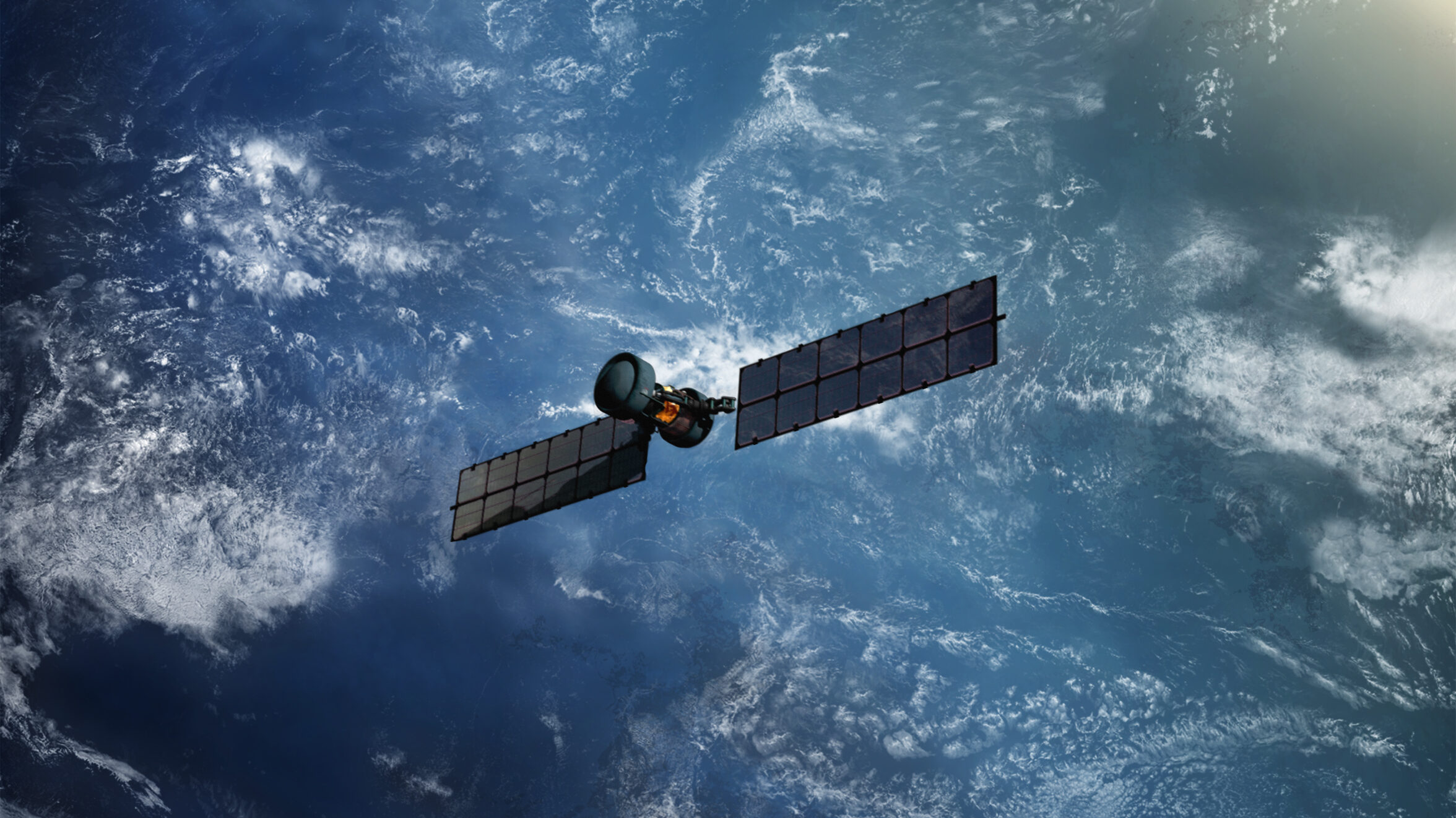 satellite space sky sun blue